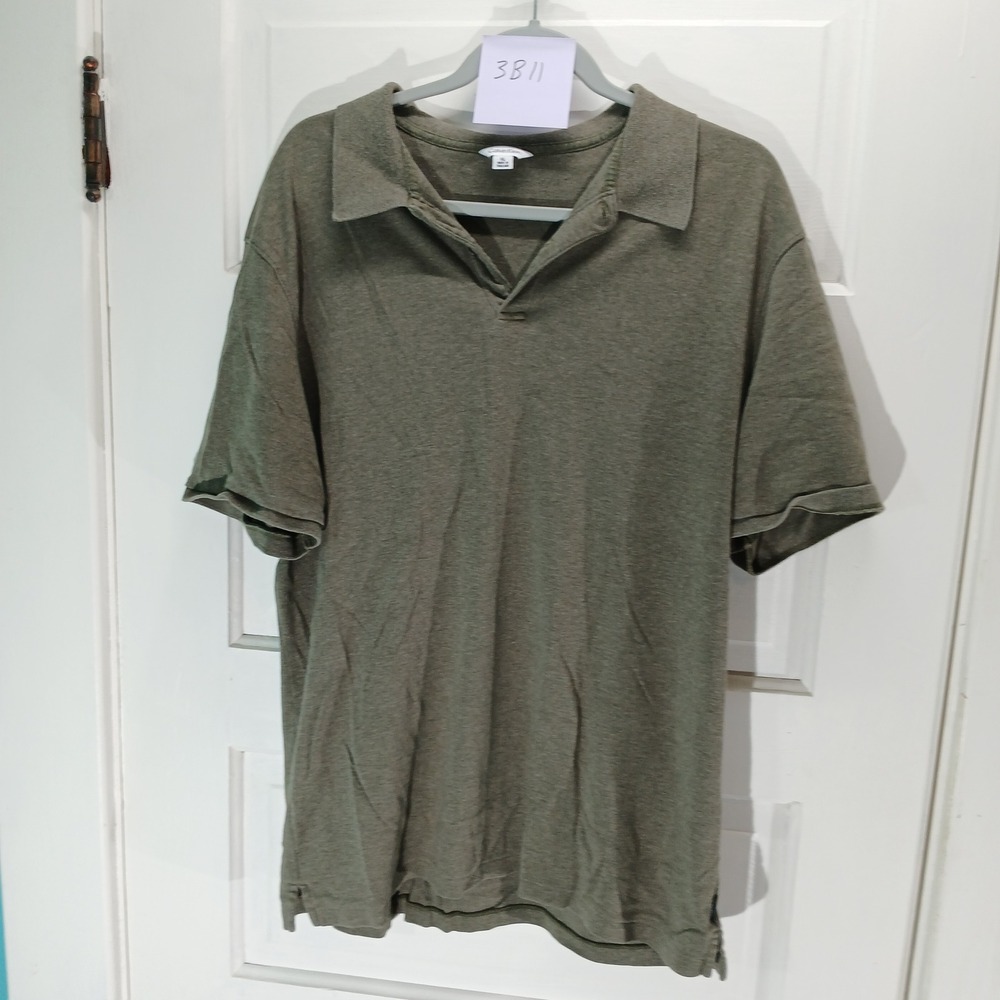 Calvin Klein Polo Shirt Mens XL Olive Green Short Sleeve Casual Golf Relaxed Fit